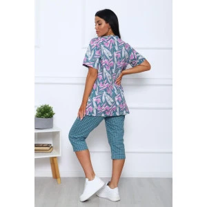 Костюм двойка женский 00990 кулирка (р-ры: 50-60) зеленый Костюм двойка женский 00990 кулирка (р-ры: 50-60) зеленый
