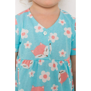 Платье детское "Эмма-5" кулирка (р-ры: 92-134) голубой