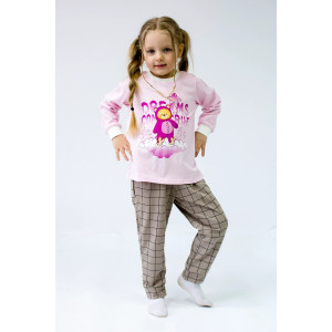 Пижама детская "Уют-5" кулирка (р-ры: 92-122) розовый-коричневый 2