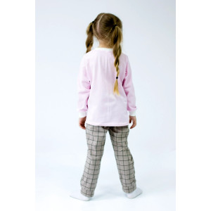 Пижама детская "Уют-5" кулирка (р-ры: 92-122) розовый-коричневый 2