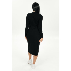Платье женское "Интрига" рибана с лайкрой (последний размер) черный 46-48