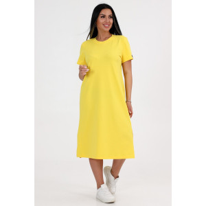 Платье-футболка женское ПлК-56 кулирка с лайкрой (р-ры: 46-56) желтый