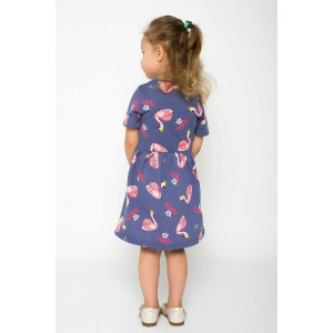Платье детское "Самира-12" кулирка (р-ры: 98-134) серо-фиолетовый