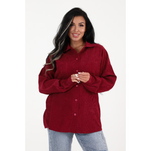 Рубашка женская РВ-144 3021 вельвет (р-ры: 42-60) бордовый
