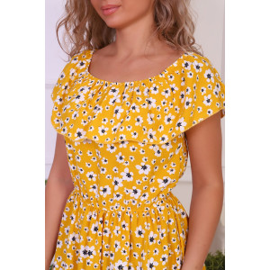 Платье женское "Мелодия" штапель (последний размер) желтый 44,48