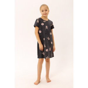 Платье детское "Сказка" ФЛ-2 кулирка (р-ры: 110-152) темно-серый