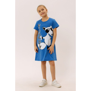 Платье детское "Мульти" ФЛ-3 кулирка (р-ры: 134-158) темно-голубой