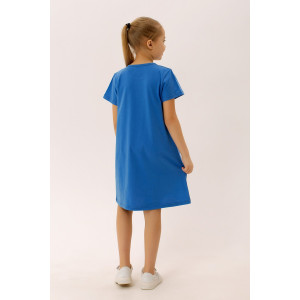 Платье детское "Мульти" ФЛ-3 кулирка (р-ры: 134-158) темно-голубой