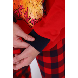 Пижама детская "Феликс" футер 2-х нитка с начесом (р-ры: 140-164) красный