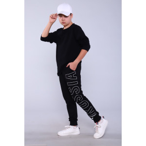 Брюки детские "Лига" футер 2-х нитка (р-ры: 140-176) черный Брюки детские "Лига" футер 2-х нитка (р-ры: 140-176) черный