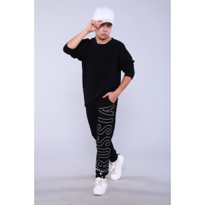 Брюки детские "Лига" футер 2-х нитка (р-ры: 140-176) черный Брюки детские "Лига" футер 2-х нитка (р-ры: 140-176) черный