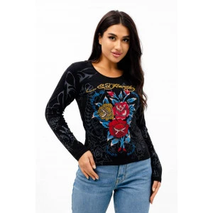 Кофта женская К3003 хлопок (р-ры: 42-46) розы черный Кофта женская К3003 хлопок (р-ры: 42-46) розы черный