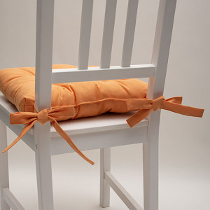 Сидушка на стул с завязками "Цвет эмоций" саржа "Абрикос"