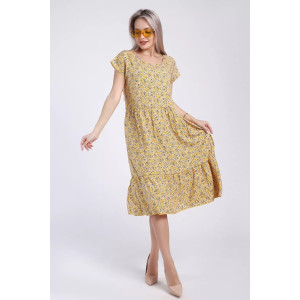Платье женское 735 штапель (р-ры: 50-60) желтый