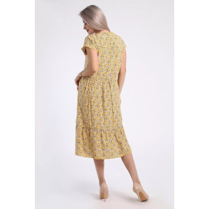 Платье женское 735 штапель (р-ры: 50-60) желтый