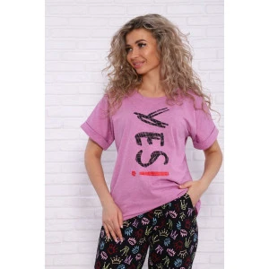 Костюм двойка женский "Yes" кулирка (р-ры: 48-62) сирень Костюм двойка женский "Yes" кулирка (р-ры: 48-62) сирень