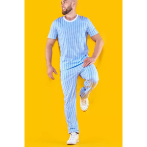 Пижама мужская 2702 "Голубая полоска" (брюки) трикотаж (последний размер) 52,60