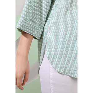 Туника-рубашка женская "Лакоста-2" штапель (последний размер) зеленый 58