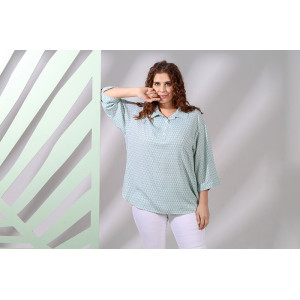 Туника-рубашка женская "Лакоста-2" штапель (последний размер) зеленый 58