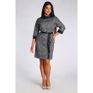 Платье женское №32722 жаккард (последний размер) леопард-черный 50 Платье женское №32722 жаккард (последний размер) леопард-черный 50