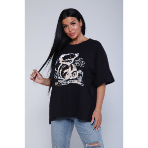 Футболка женская №80017 кулирка (последний размер) черный 56