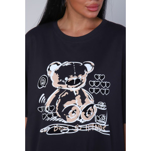 Футболка женская №80017 кулирка (последний размер) черный 56