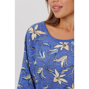 Костюм двойка женский №1798/2 кулирка (последний размер) синий 62