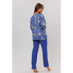 Костюм двойка женский №1798/2 кулирка (последний размер) синий 62