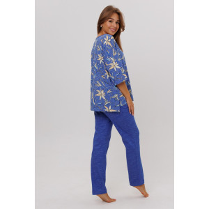 Костюм двойка женский №1798/2 кулирка (последний размер) синий 62