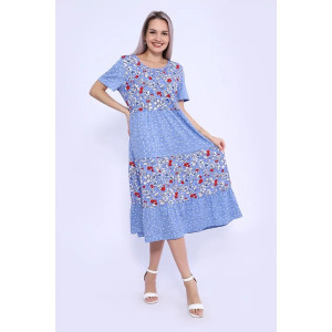 Платье женское 716 кулирка (р-ры: 50-60) голубой