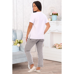 Футболка женская "Джуди" футер 2-х нитка (последний размер) белый 46,50,54,56