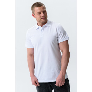 Футболка мужская №14401 пике (р-ры: 48-60) белый