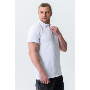 Футболка мужская №14401 пике (р-ры: 48-60) белый