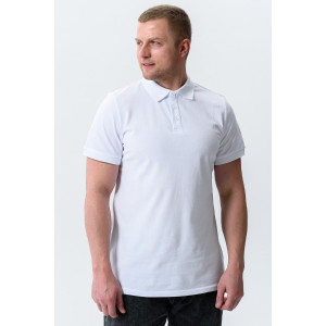 Футболка мужская №14401 пике (р-ры: 48-60) белый