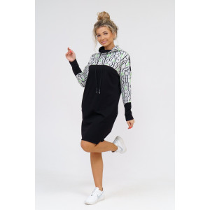 Платье женское 920 футер с лайкрой пенье (последний размер) черный буквы зеленый 54