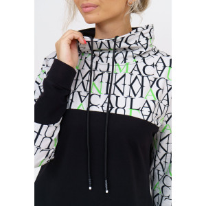 Платье женское 920 футер с лайкрой пенье (последний размер) черный буквы зеленый 54