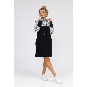 Платье женское 920 футер с лайкрой пенье (последний размер) черный буквы зеленый 54