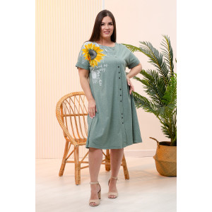 Платье женское №7391 кулирка (последний размер) хаки 60,62