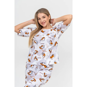 Костюм двойка женский "Белла" 1224-4 трикотаж (последний размер) собака 60