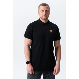 Футболка мужская №8501 пике (р-ры: 48-60) черный герб