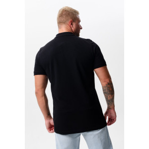 Футболка мужская №8501 пике (р-ры: 48-60) черный герб