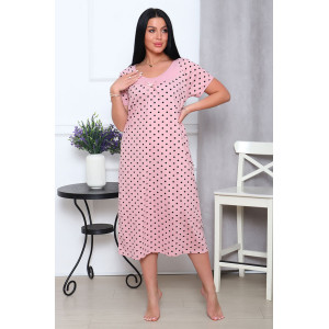 Сорочка женская "Катя" кулирка (последний размер ) горох 54,70