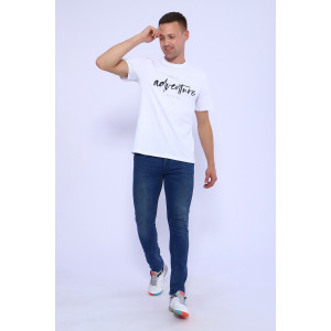 Футболка мужская №55091 кулирка (р-ры: 46-66) белый