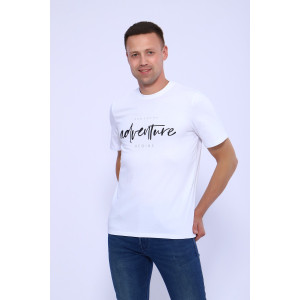 Футболка мужская №55091 кулирка (р-ры: 46-66) белый