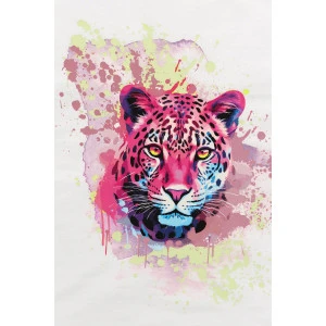 Футболка женская "Bright leopard" кулирка с лайкрой (р-ры: 44-50) белый Футболка женская "Bright leopard" кулирка с лайкрой (р-ры: 44-50) белый