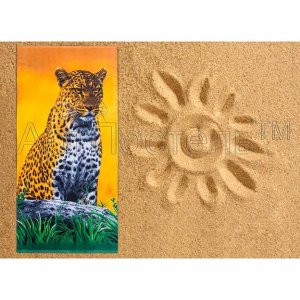 Пляжное махровое полотенце "Леопарды"