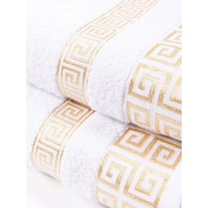 Набор махровых полотенец Luisa de Rizzo "Greek pattern" White 2 шт. Набор махровых полотенец Luisa de Rizzo "Greek pattern" White 2 шт.