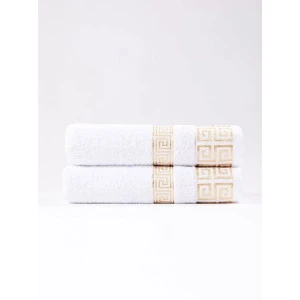 Набор махровых полотенец Luisa de Rizzo "Greek pattern" White 2 шт. Набор махровых полотенец Luisa de Rizzo "Greek pattern" White 2 шт.
