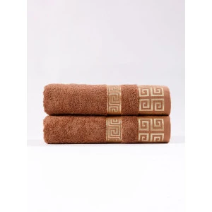 Набор махровых полотенец Luisa de Rizzo "Greek pattern" Brown 2 шт.