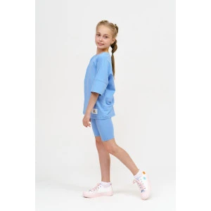 Костюм двойка детский 950Д кулирка с лайкрой пенье (р-ры: 32-44) голубой Костюм двойка детский 950Д кулирка с лайкрой пенье (р-ры: 32-44) голубой